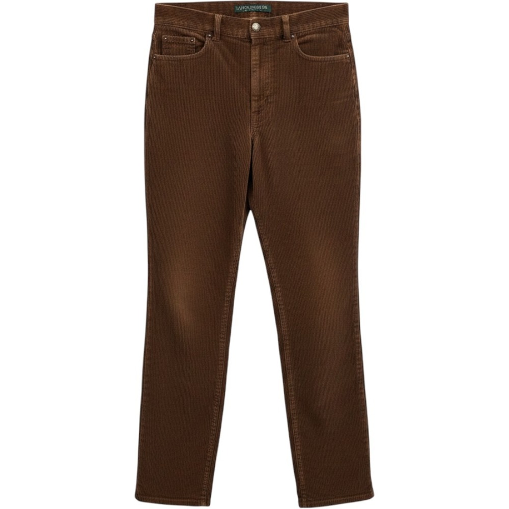 Vtg Ralph Lauren Womens Corduroy Pants 10 Brown Straight Mid Rise Preppy Classic